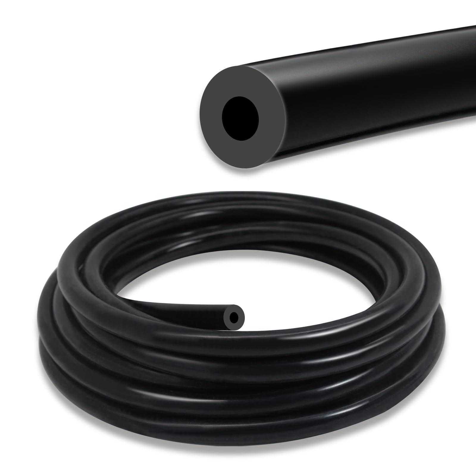 SDZONGES Vacuum Hose Automotive, 5FT ID 1/8''(3mm) ID Vacuum Hose, 130PSI Max Pressure Silicone Vacuum Tube Black.