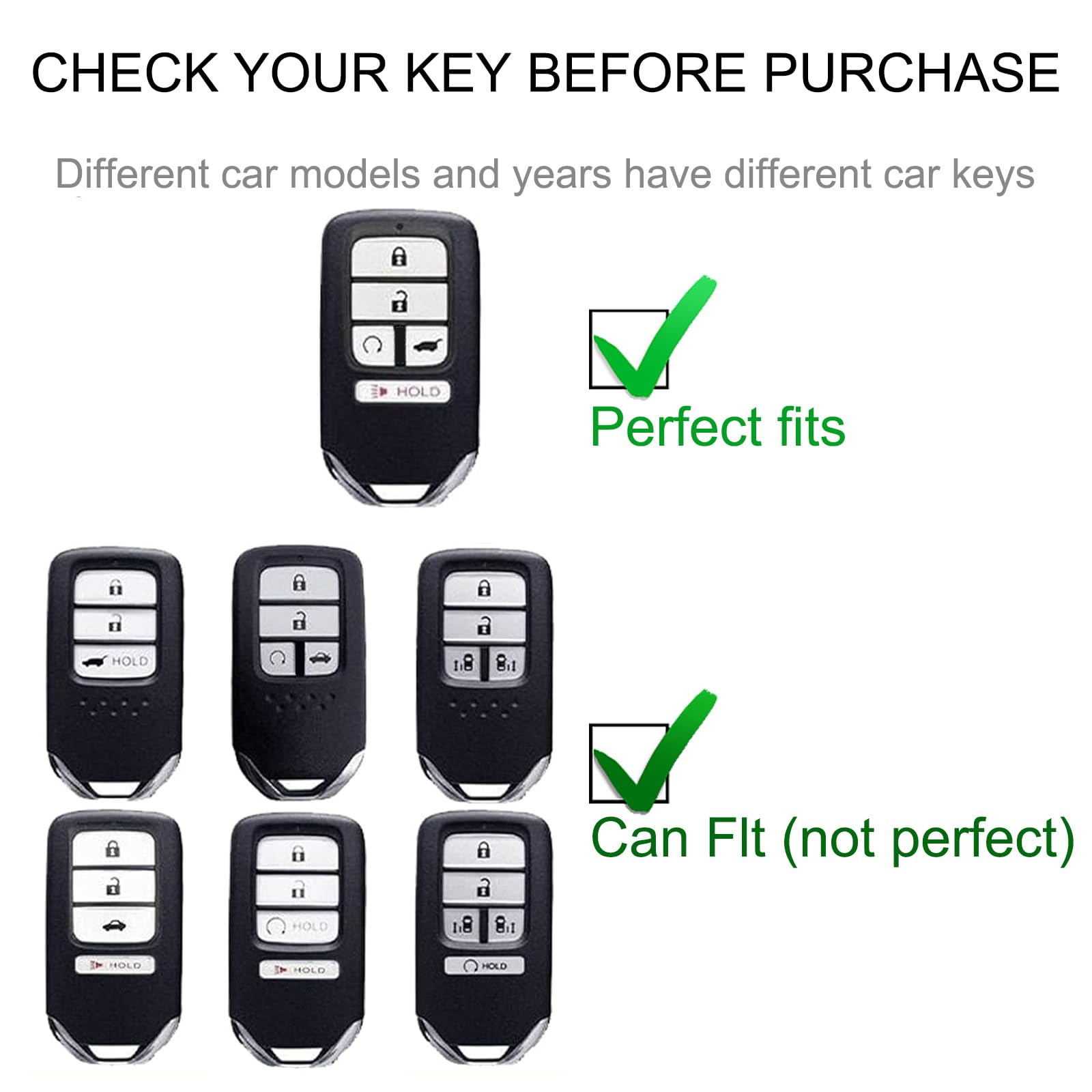 Cacarlike For Honda Key Fob Cover With Leather Lanyard, Car Key Fob Case Compatible With Honda Accord Civic Crv Odyssey Pilot Sm