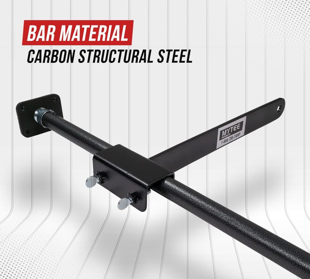 Mytee Products 40''-70'' Adjustable Heavy Duty Cargo Load Lock Bar W/ 16'' Divider Bar & Storage Net For Cargo Tie-Down, Pickup