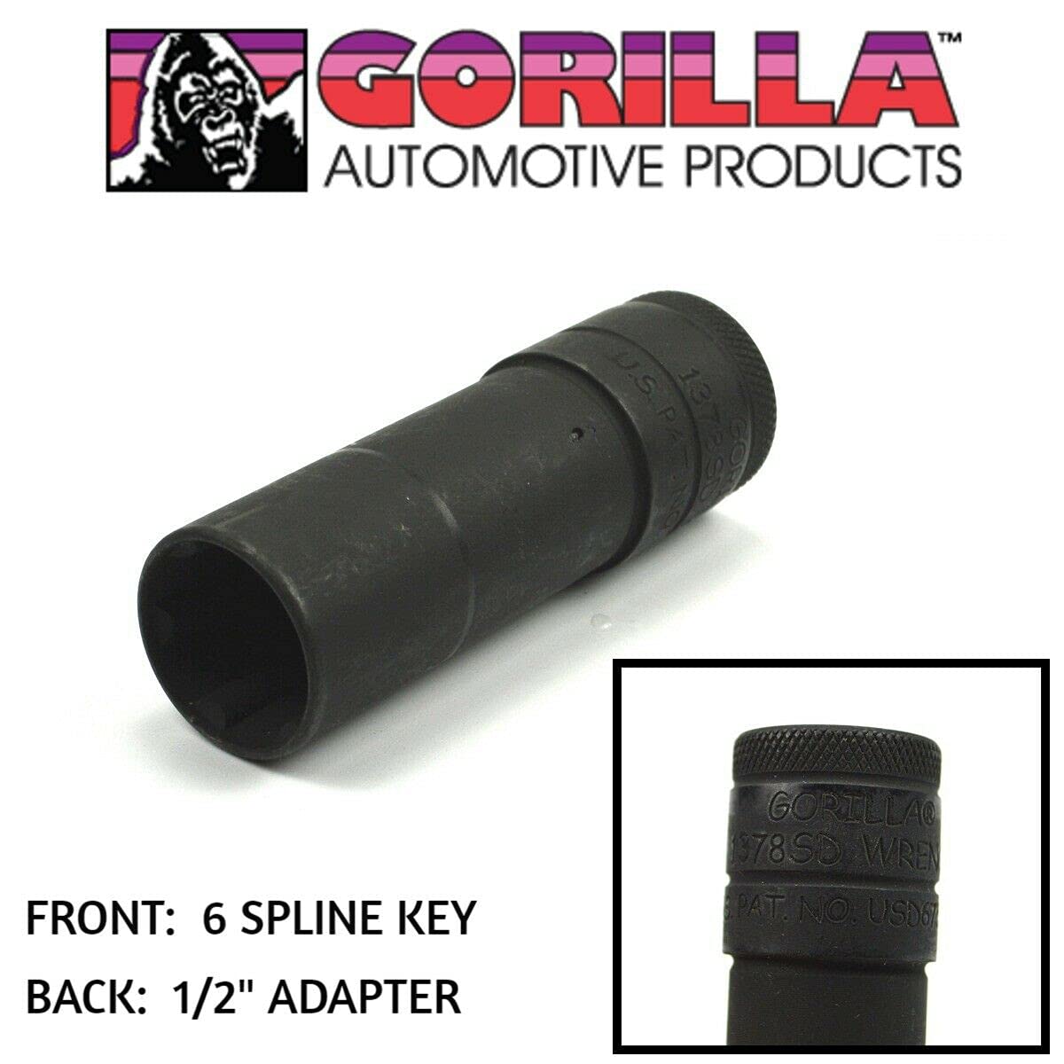 Gorilla Automotive Products 1378Sdwrench Sml Dia Dupl Xskt Key 1/2Drive
