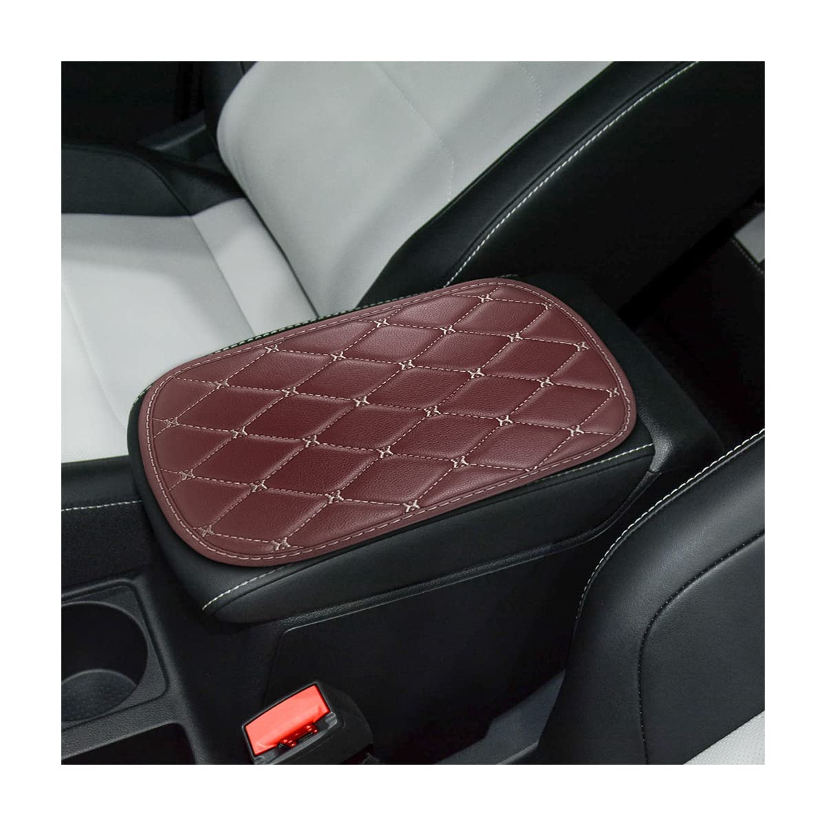 Auto Center Console Pad, Pu Leather Car Center Console Box Cushion, Non Slip Soft Armrest Seat Box Cover, Waterproof Vehicle Arm