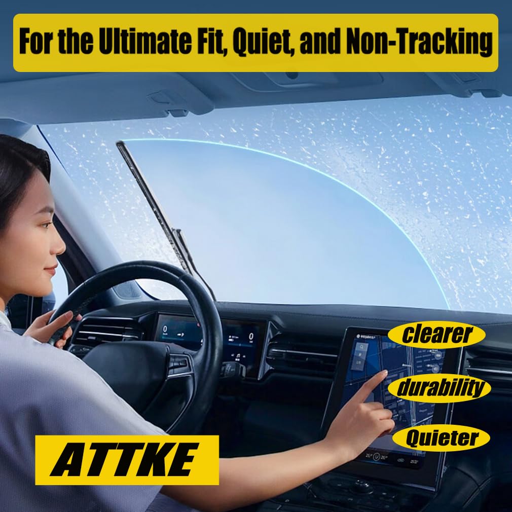 Attke 22'' + 18'' Oem Quality Front Windscreen Wiper Blades For Chevrolet Colorado 2015-2017/Gmc Canyon 2015-2018 (Set Of 2)