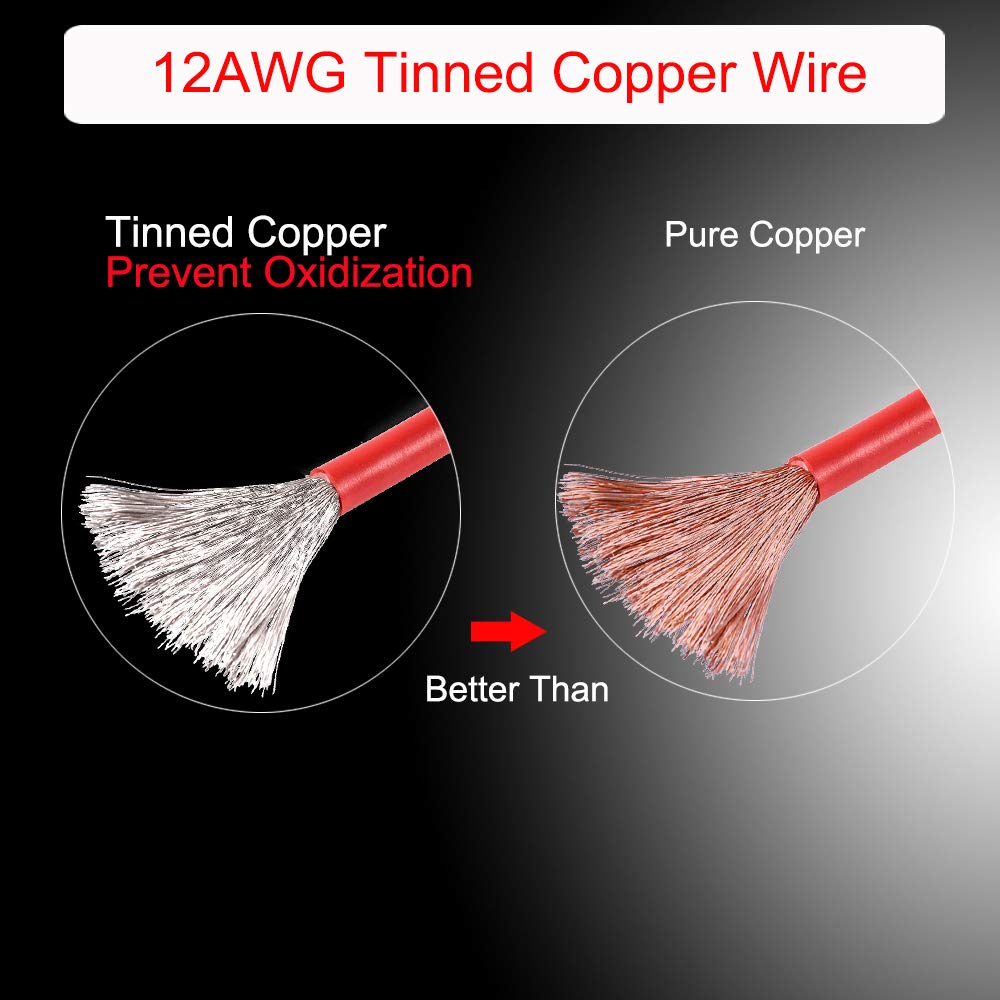 [2 Pack] Sparking 3Ft 12Awg Sae To Sae Extension Cable 2Pin Bullet Quick Connect Heavy Duty Wire Harness With Waterproof Cap(3Ft)