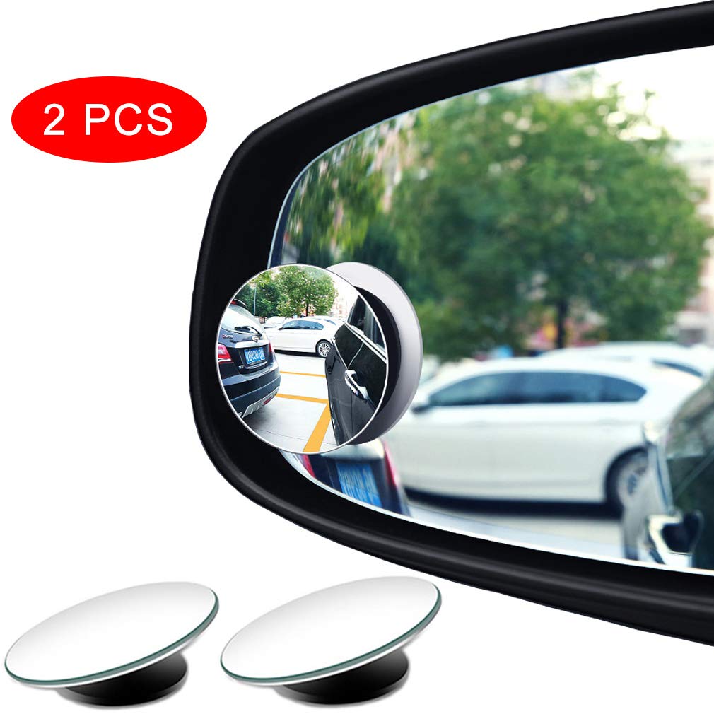 2Pcs Mini Small Blind Spot Mirror, Yusheng 1.57'(40Mm) Round Hd Glass Convex Rear View Mirror,Strong Adhesive Mirror For Car (1-9/16'(40Mm), Frameless)