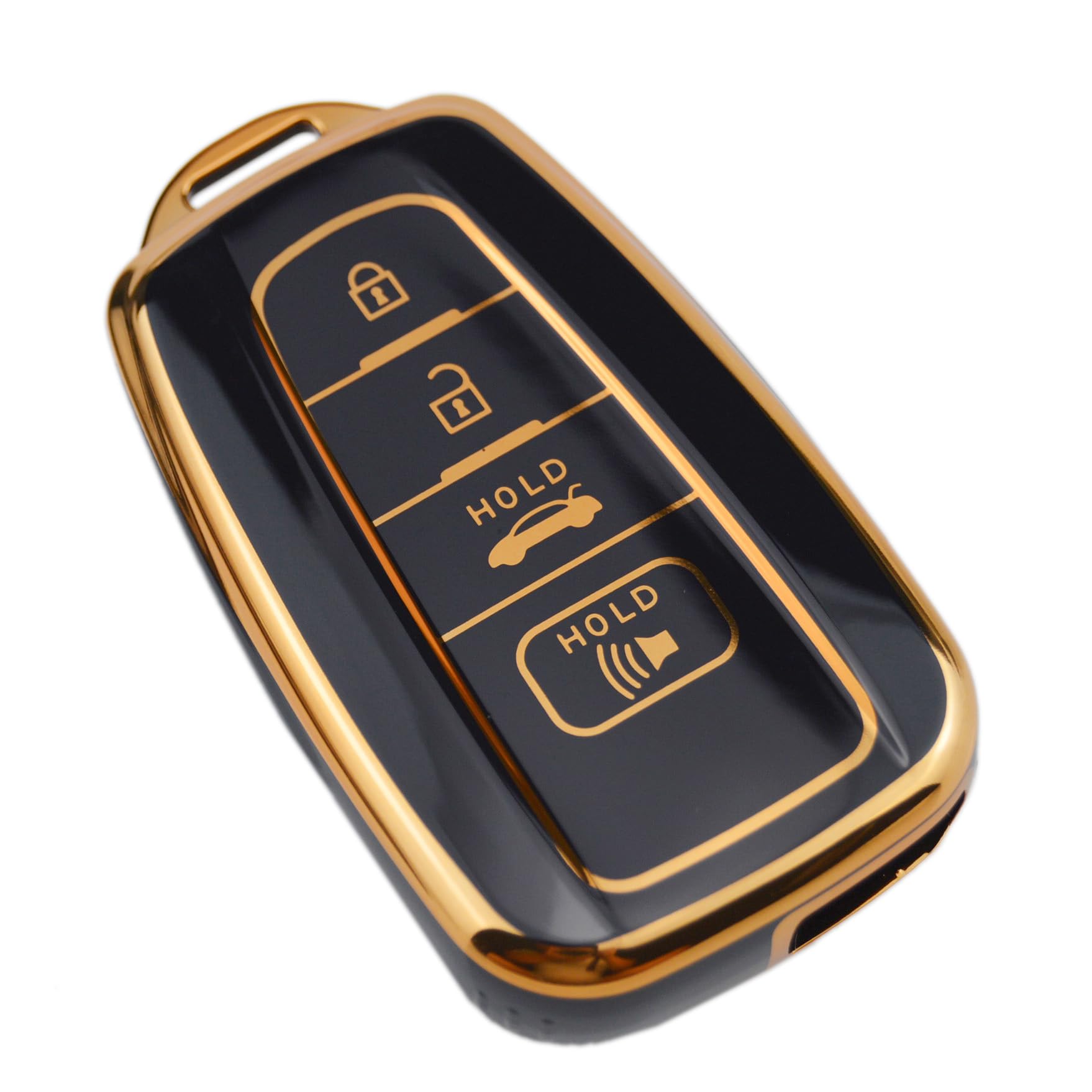 Gloss Smart Remote Key Fob Case Cover Protector For Toyota Camry Corolla Hatchback Avalon C-Hr Highlander Prius Rav4 Black