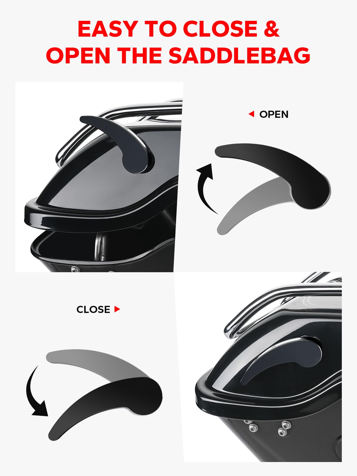 Amazicha Black Saddlebag Latch Kit Saddle Bag Lifters Compatible For Harley Davidson Touring Street Glide/Electra Glide/Road Glide/Road King/Ultra Limited Flhr Flht Flhtk Flhx Flhxs 2014-2024