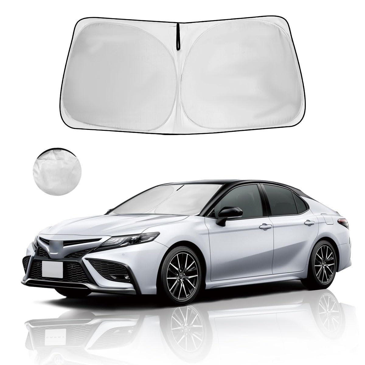 Windshield Sunshade Custom Fit For Toyota Camry Sun Shade Window Cover, Front Window Shade Accessories For Camry 2012-2017, 4 La