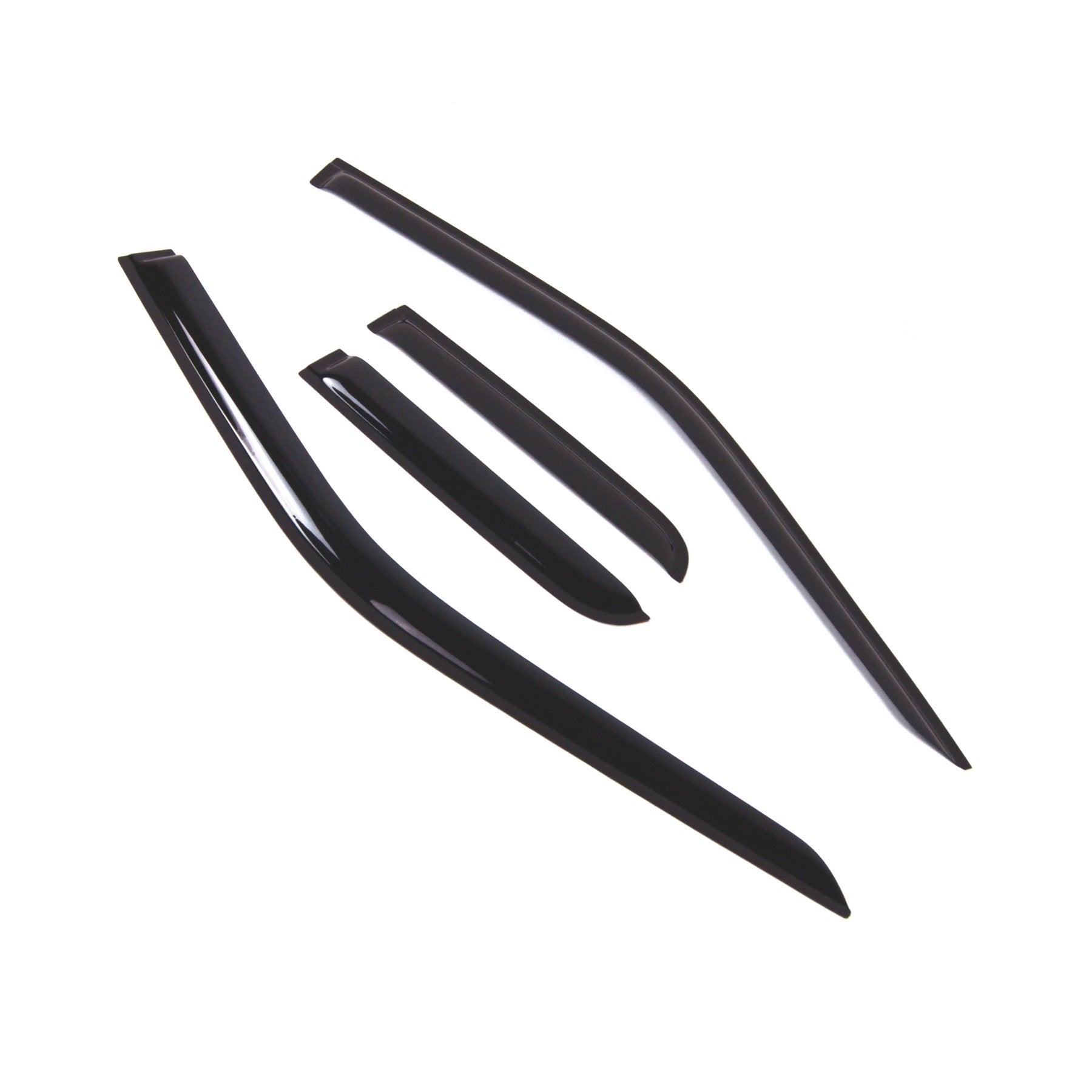 Tuningpros Window Visor Compatible With 2015-2016 Ford F-150 Supercab, Dgwv2-793 Outside Mount Deflector Rain Guard Dark Smoke,