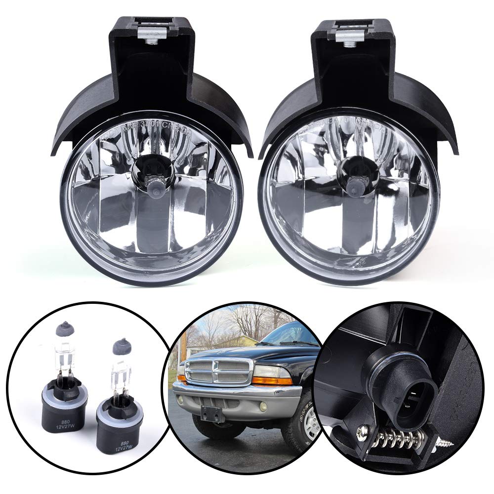 G-Plus Front Bumper Fog Light Replacement For Dodge Dakota Pickup Truck 1997-2000/Durango Suv 1998-2000 Driving Fog Lamps Replac