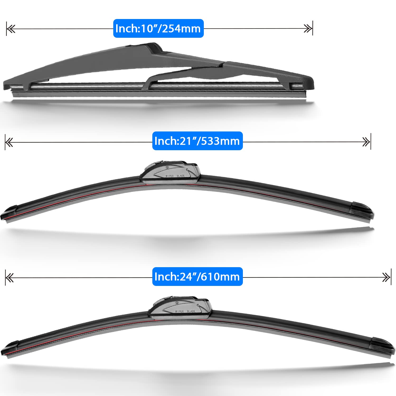 Raintok Windshield Wiper Blades Replacement For Mitsubishi Outlandersport 2011-2022 Original Factory Quality Front Rear Wipers B