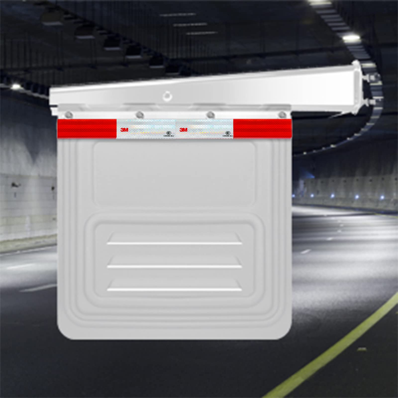 Reflective Strip With 3M Tape For Truck & Trailer With Mudflap Hanger - 2Pcs 1 Pair (Straight)