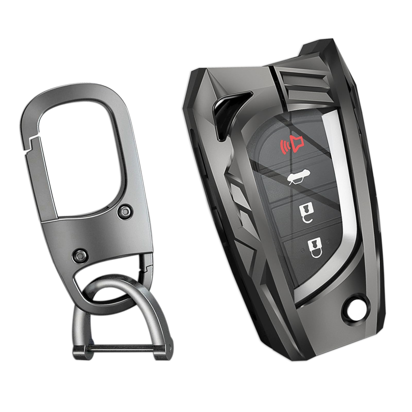 Ocezbiis For Toyota Key Fob Cover,Keychain,Zinc Alloy Protection Car Key Case For Fortuner Tundra Rav4 Highlander Camry Corolla
