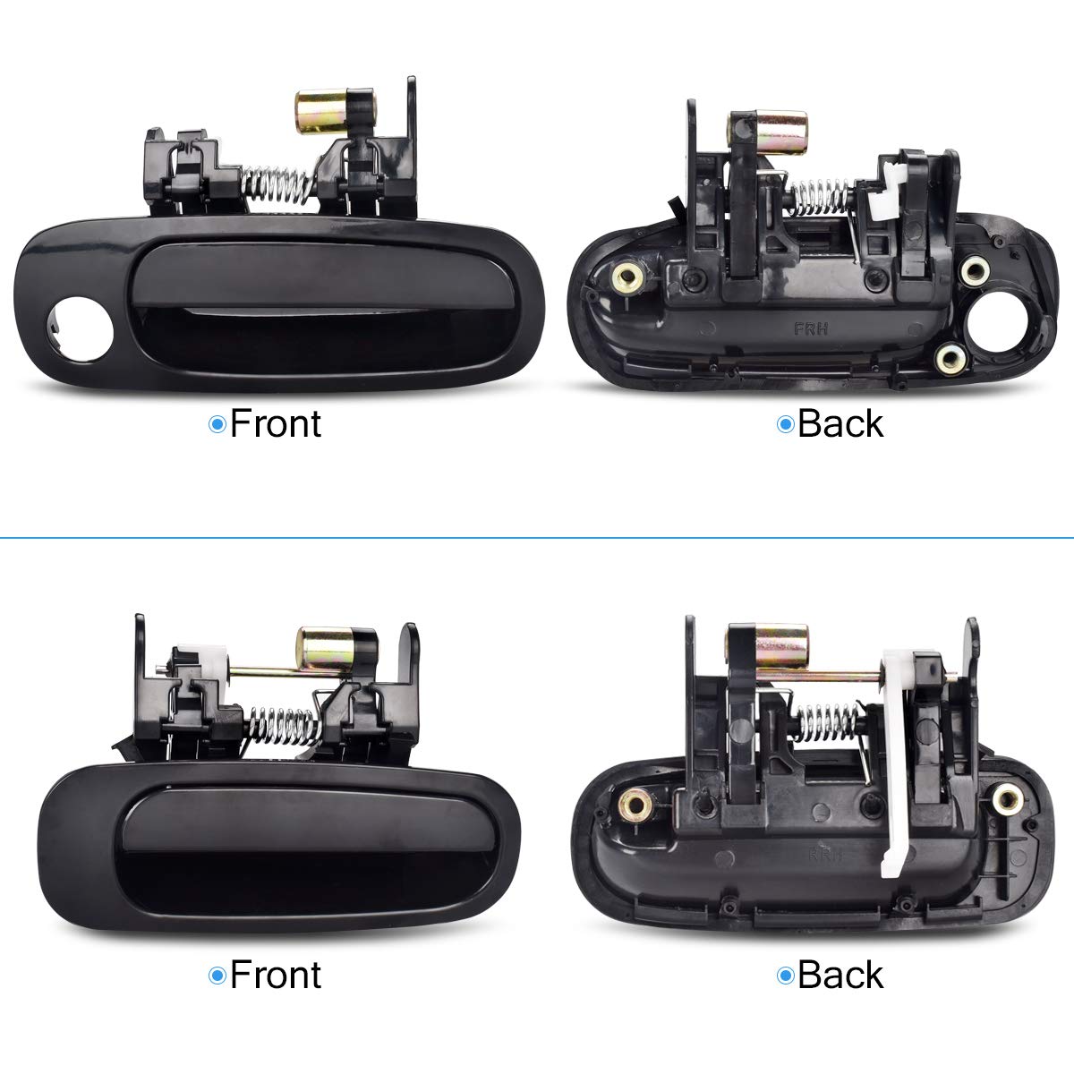 Faersi 8Pcs Exterior Interior Door Handles Front And Rear Left Driver Side & Right Passenger Side Door Handle Replacement Set Fo