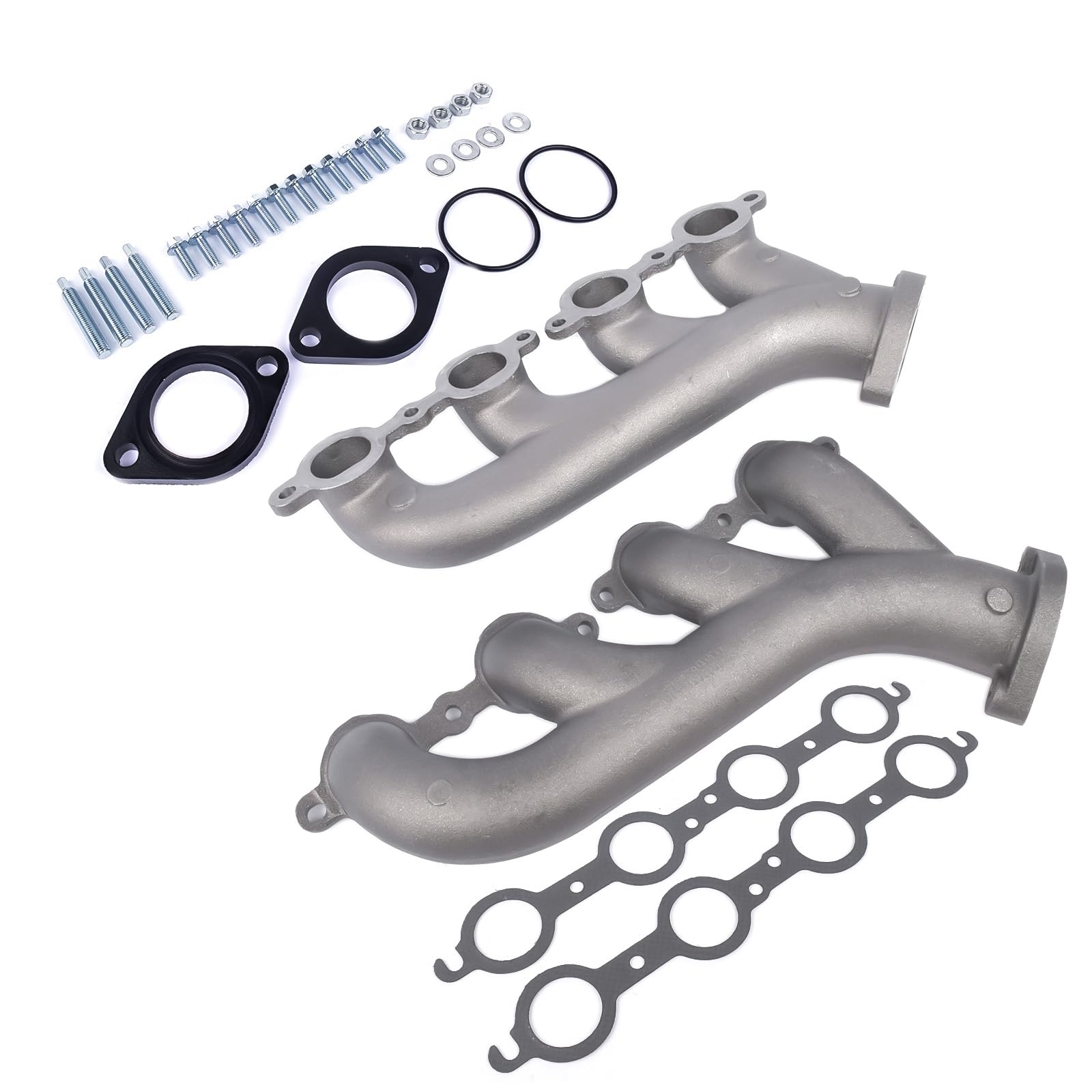 NEWZQ LS Swap Cast Iron Manifold 9988-R-BLEM Replacement for Chevy LS1 LS2 LS3 4.8L 5.3L 6.0L