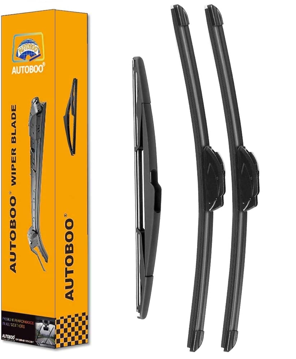 Autoboo 24''+18'' Windshield Wipers With 12'' Rear Wiper Blade Replacement For Kia Sportage 2011-2016 -Original Factory Quality 