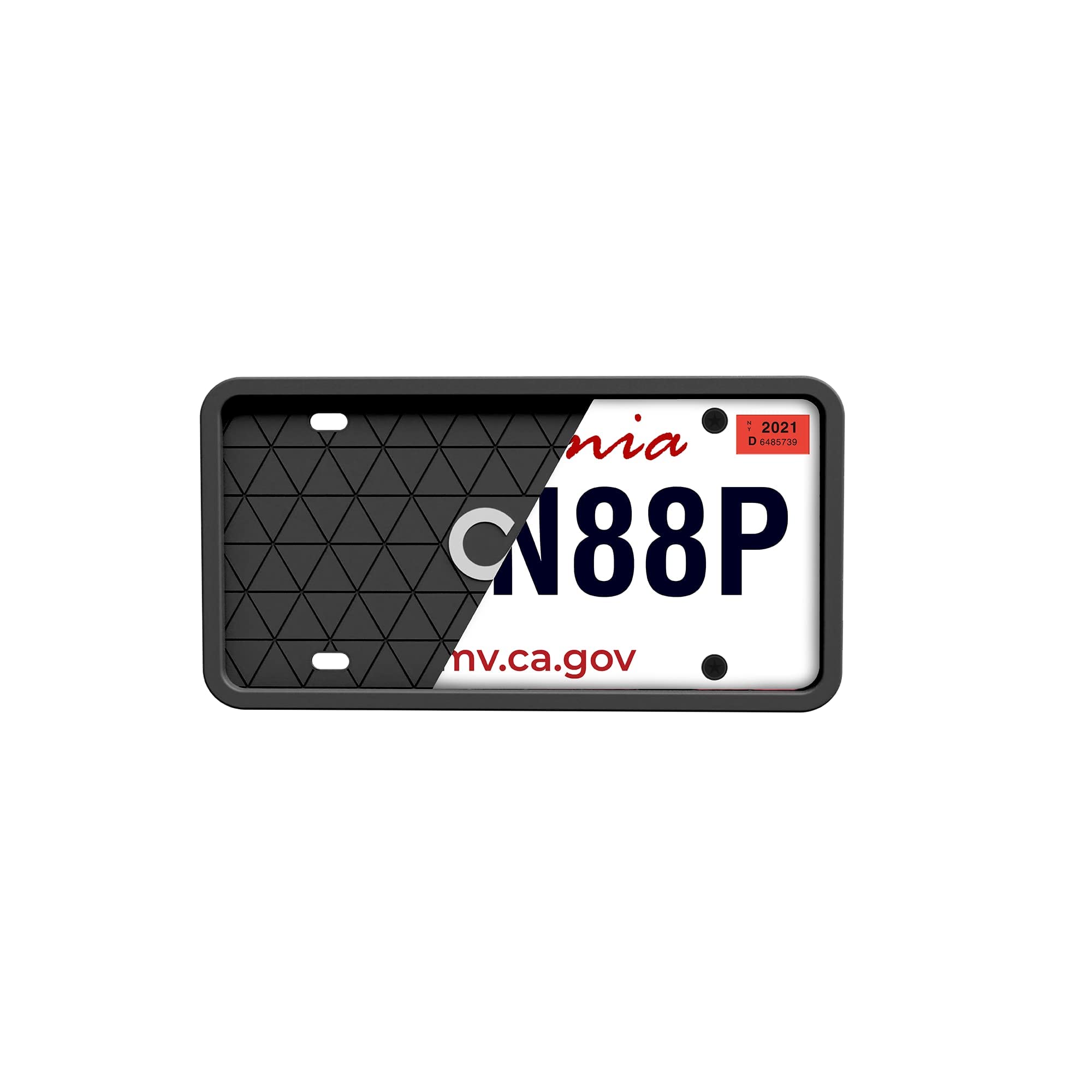 Car Accessories Black Silicone License Plate Frame - Protects From Scratches | No-Rattle Fit Silicone Cover For U.S. Plates - Front & Back License Plate Holder With Custom Mounting Kit 2 Pair