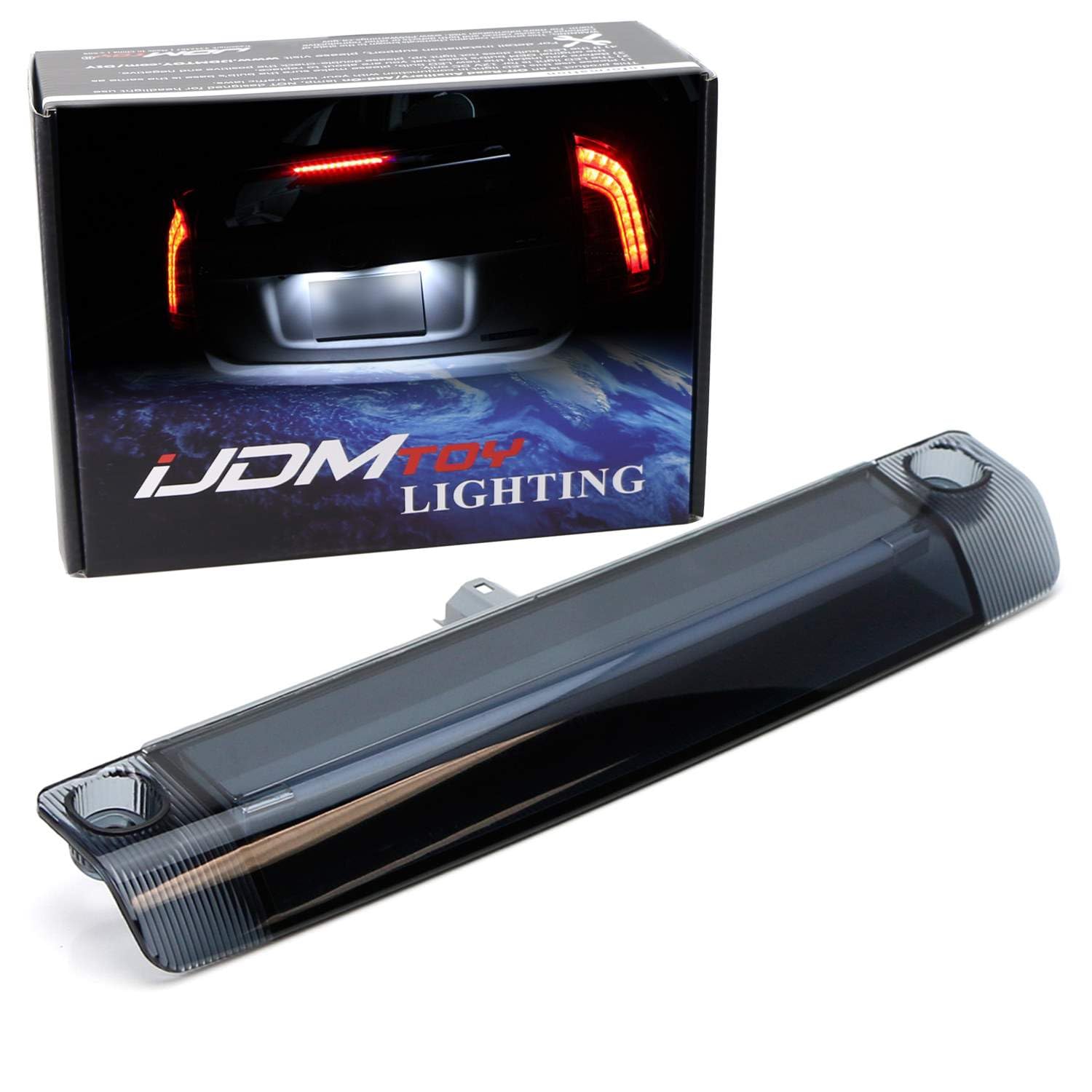 Ijdmtoy Smoked Dark Lens 9-Led 3Rd Brake Light Assy Compatible With Toyota 4Runner Highlander Prius Sienna Etc., Rear Center Roof High Mount Led Third Brake W/Strobe Braking Feature