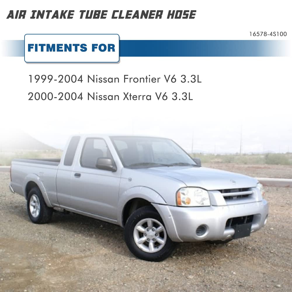 Air Intake Hose Compatible With 1999-2004 Nissan Frontier And 2000-2004 Nissan Xterra V6 3.3L- Intake Filter Tube Replaces # 16578-4S100 - Air Intake Duct Tube Boot