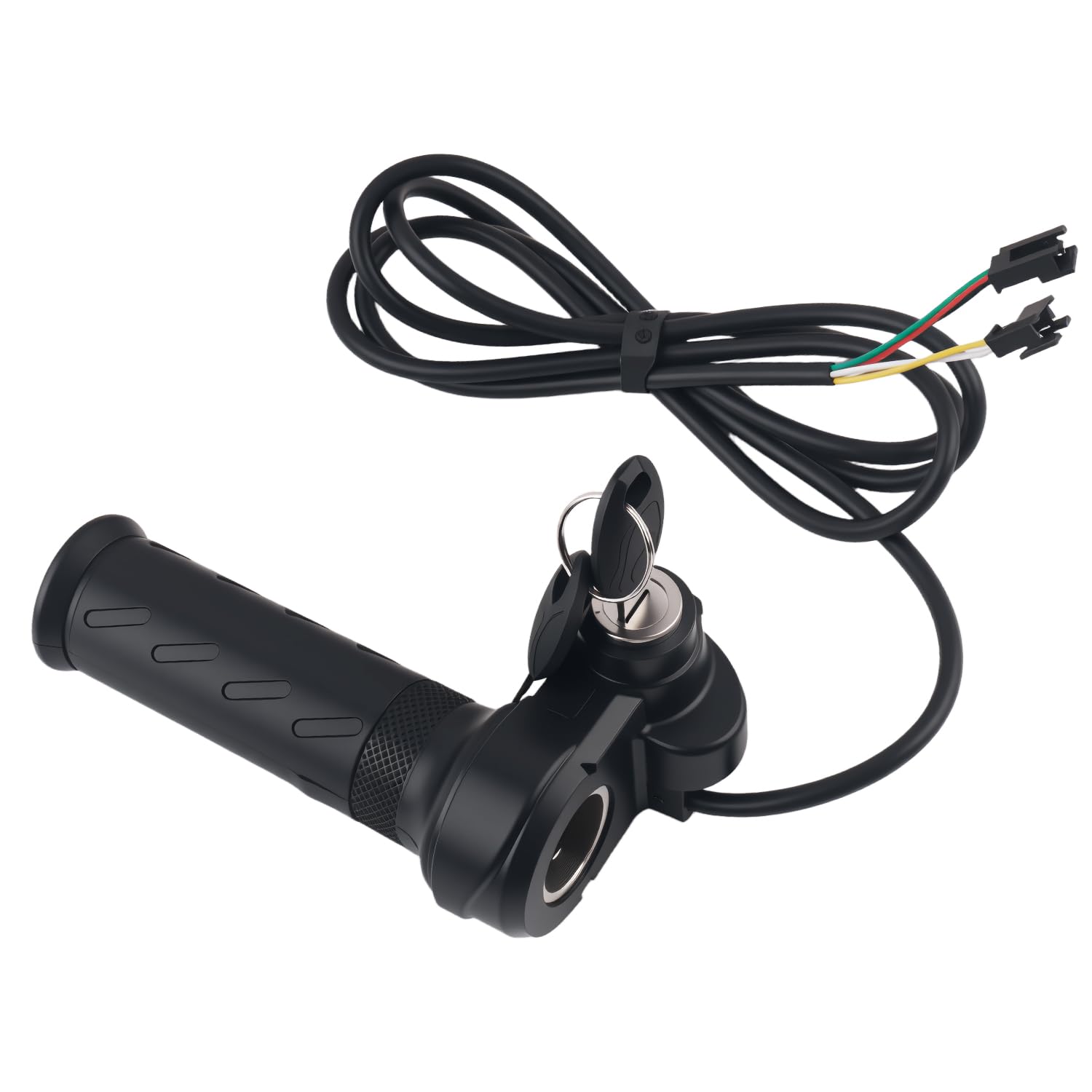 Full Twist Throttle Ebike Grip with 2 Keys,Rubber Ebike Throttle for Speed Control,Universal Electric Bike Throttles Bike Access