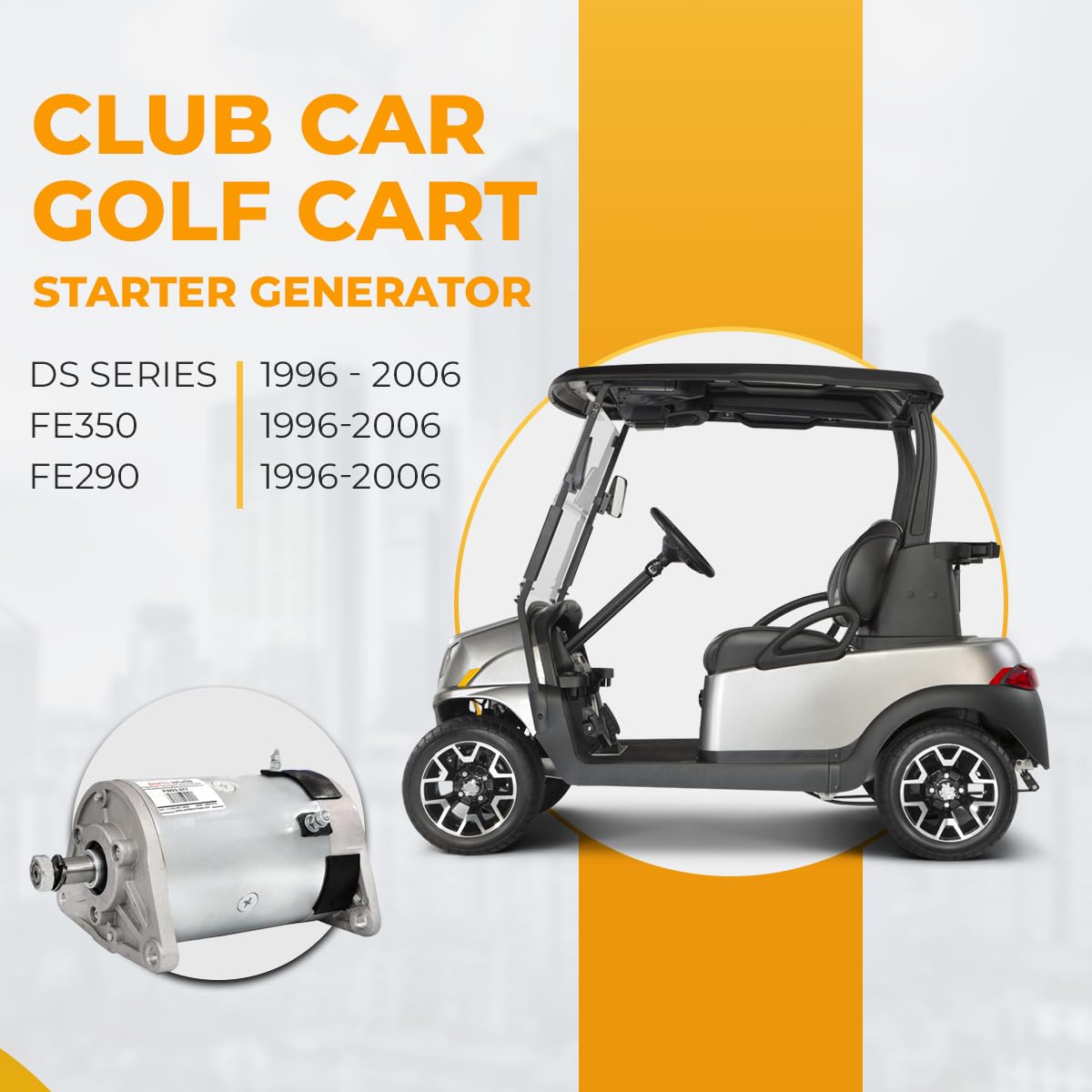 PARTS WORLD USA 12V Starter Generator for Club Car DS 1996-2007 Golf Cart | EZ-GO Golf Cart TXT Models 1980-1993|1018337-01 1018