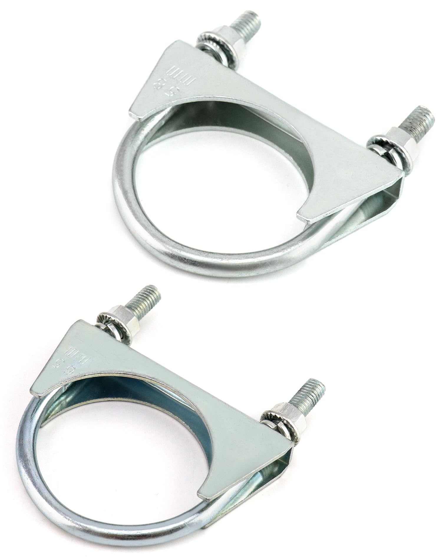 QWORK Stainless Steel U-Bolt Muffler/Exhaust Clamp (2.5 Diameter), 10 Pack U-Bolt Muffler Tip Exhaust Hook