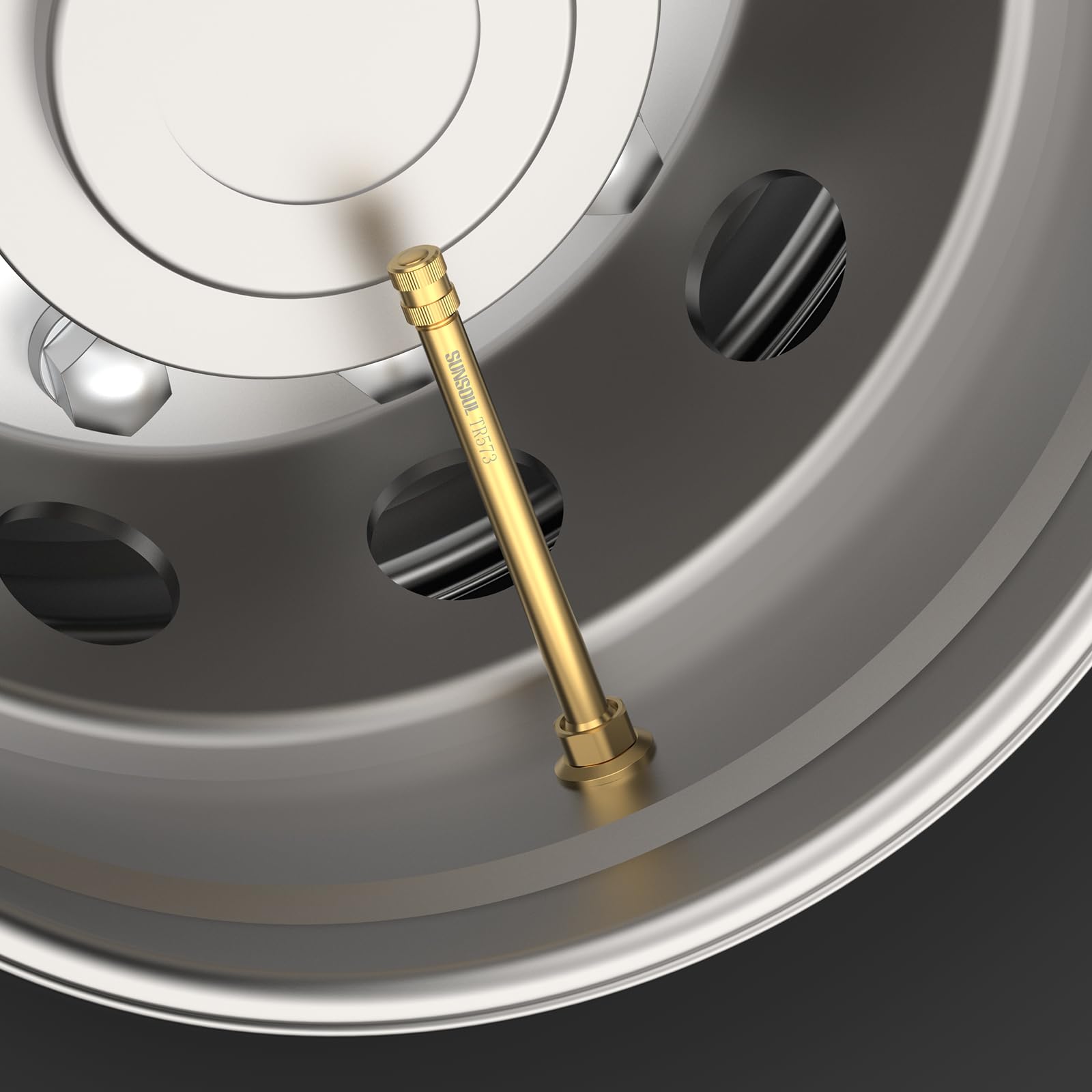 Sunsoul Tr573 10Pcs Truck Tire Valve Stems, Brass Commercial 4-3/8 Valve Stems For Rim F.625''