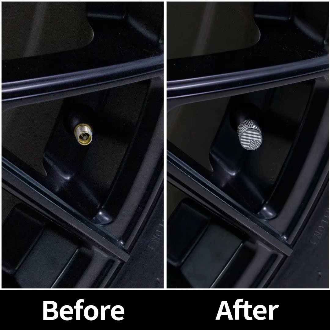 SINGARO American Flag Valve Stem Cap, 12PCS Aluminum Alloy Rubber Sealed Tire Cap, Universal for Cars, Trucks, SUVs and Motorcyc