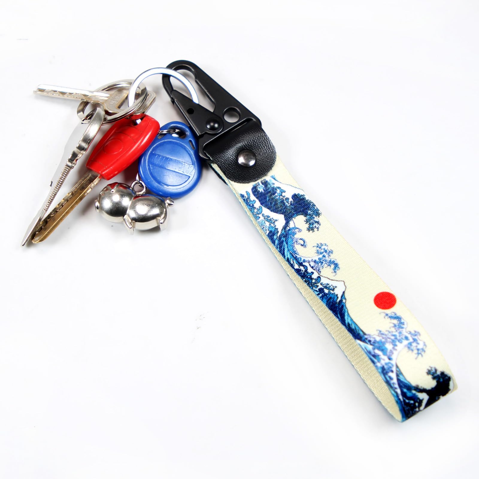 Dsycar JDM Keychain, Car Motorcycle Key Chains Jet Key Tag for JDM Cars, Bikes, Scooter, ATV, UTV [Wave]