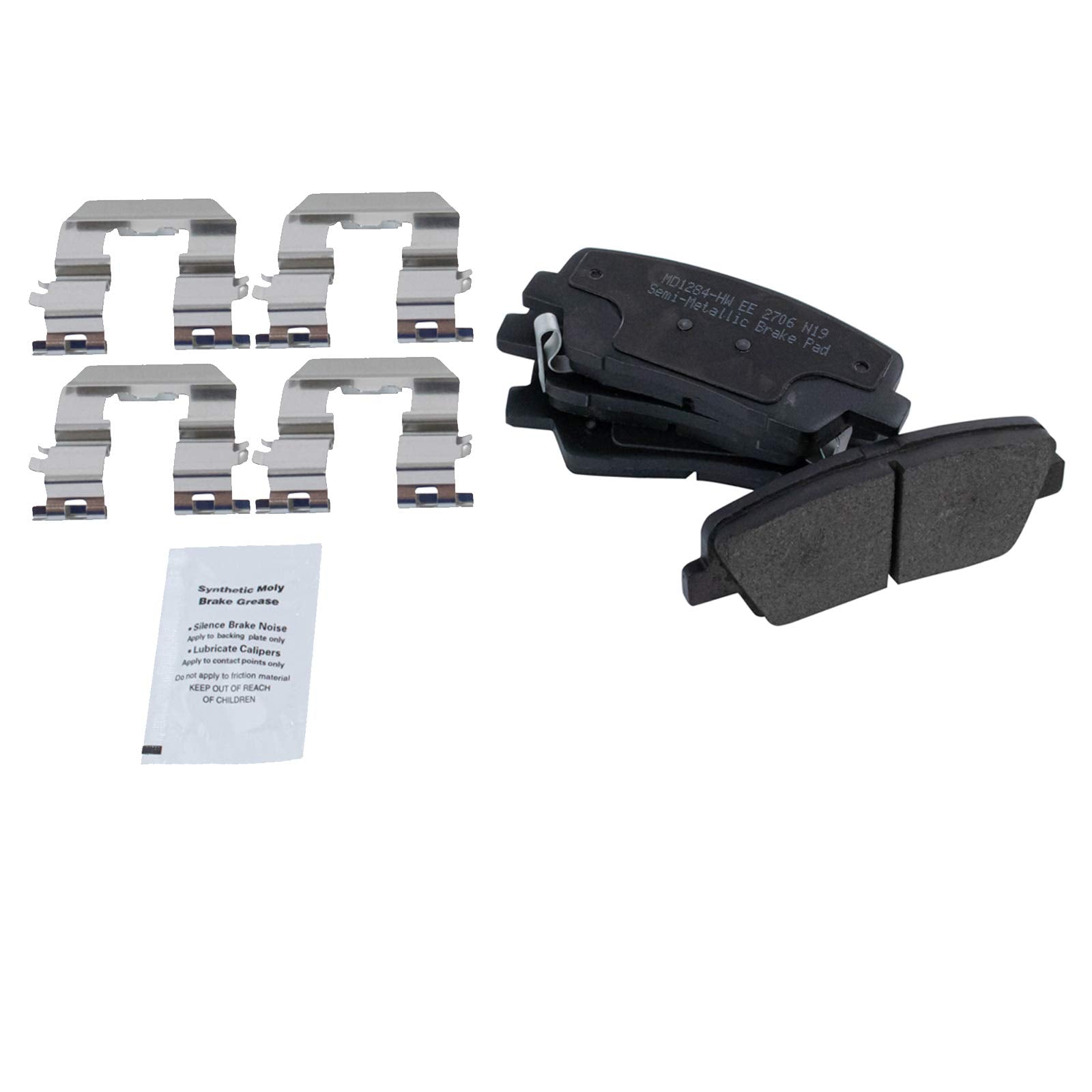 Trq Rear Brake Pad & Rotor Kit Brake Pads Brake Rotor Semi-Metallic Compatible With 2010-2014 Hyundai Genesis Coupe