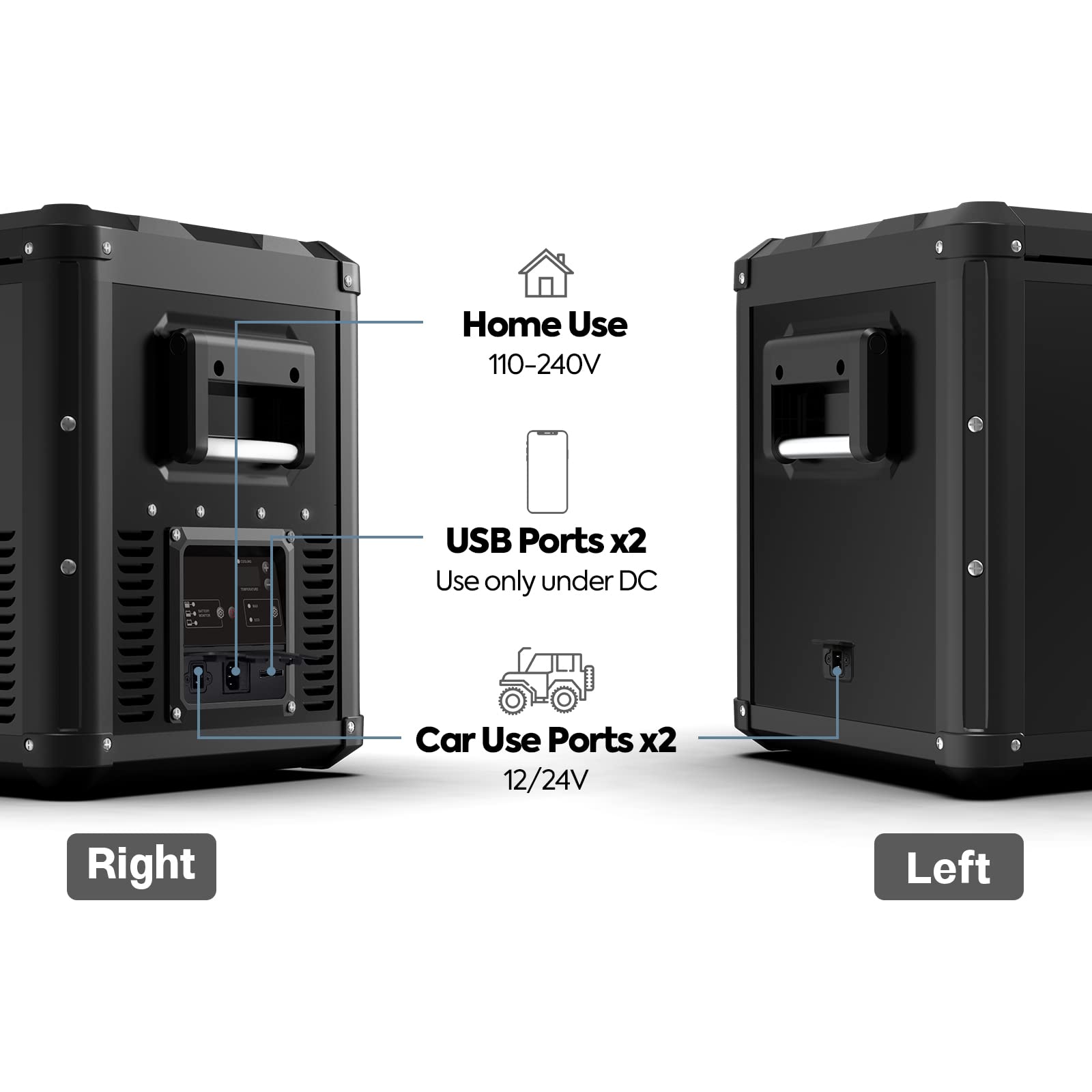 ICECO VL45 ProS 45L Portable Refrigerator, Black, Dual USB & DC/AC Power, Multi-Directional Lid, 0℉ to 50℉ - Upgrade Model