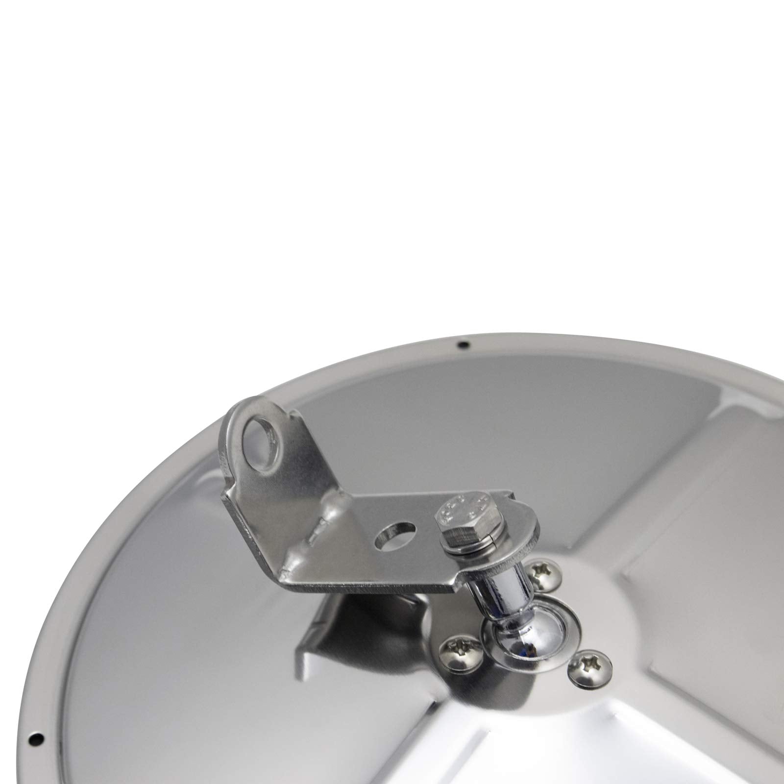 Trq 8.5'' Round Convex Mirror Stainless Steel Heated Center Stud W/Mounting Bracket