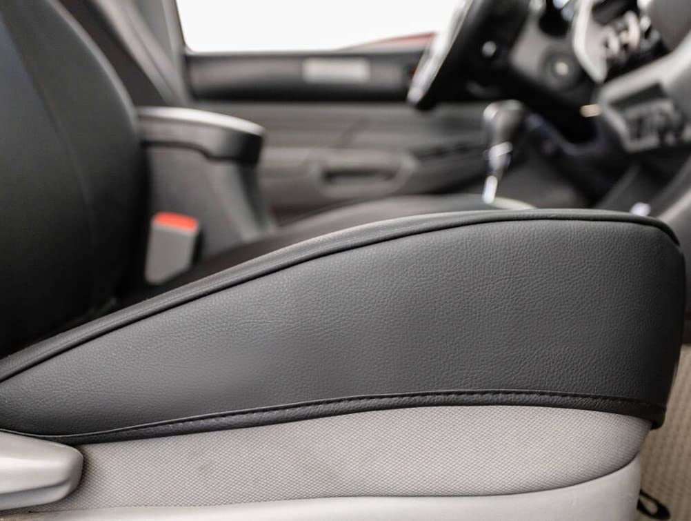 Luckyman Club 2005-2015 Tacoma Custom Fit Seat Covers For Crew Cab With Faux Leather (2005-2015 Black)