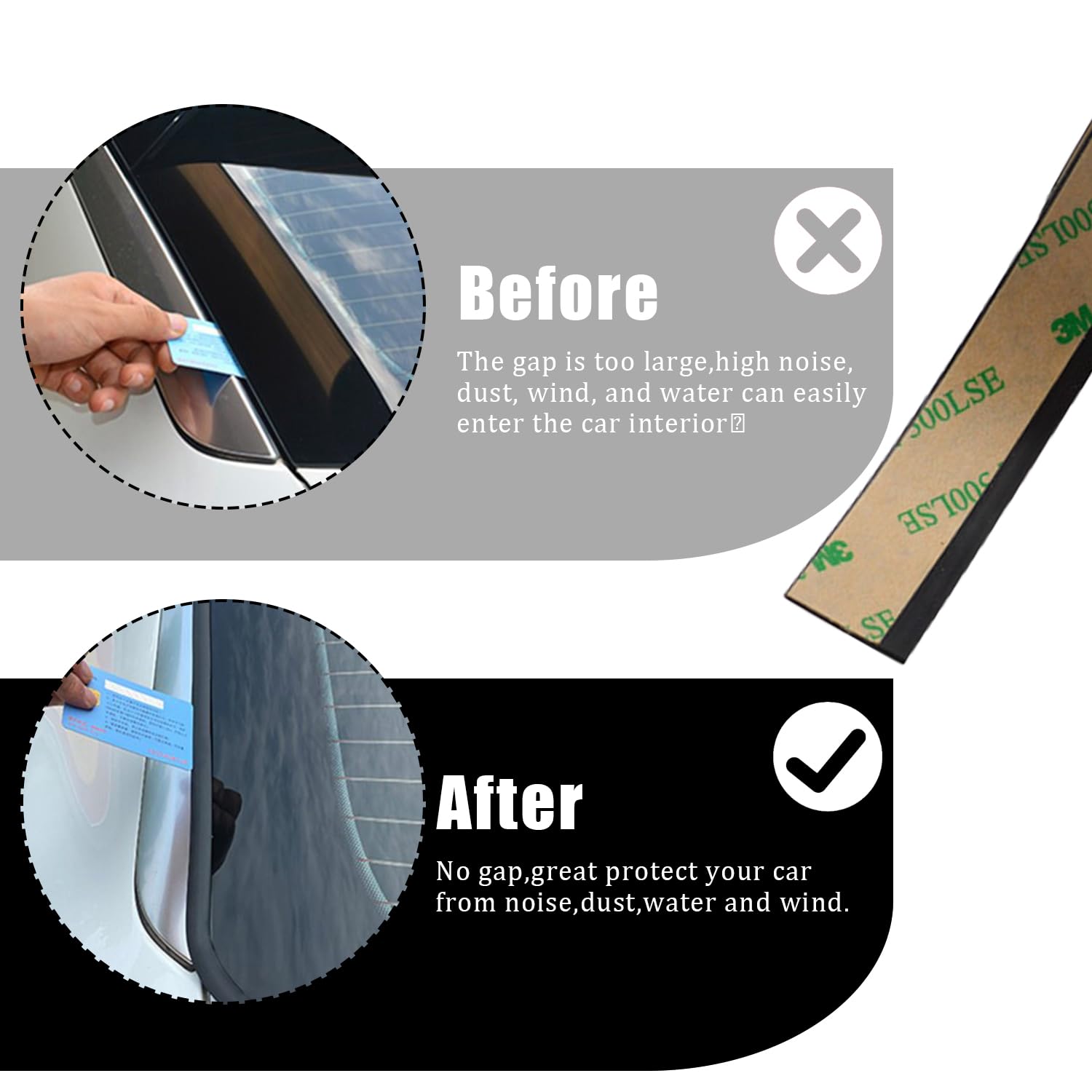 Smeyta 16.5Ft/5M Car Windshield Seal Strip,Rubber Sealing Strip Trim,Rubber Weather Strip For Car Front Rear Windshield/Sunroof/