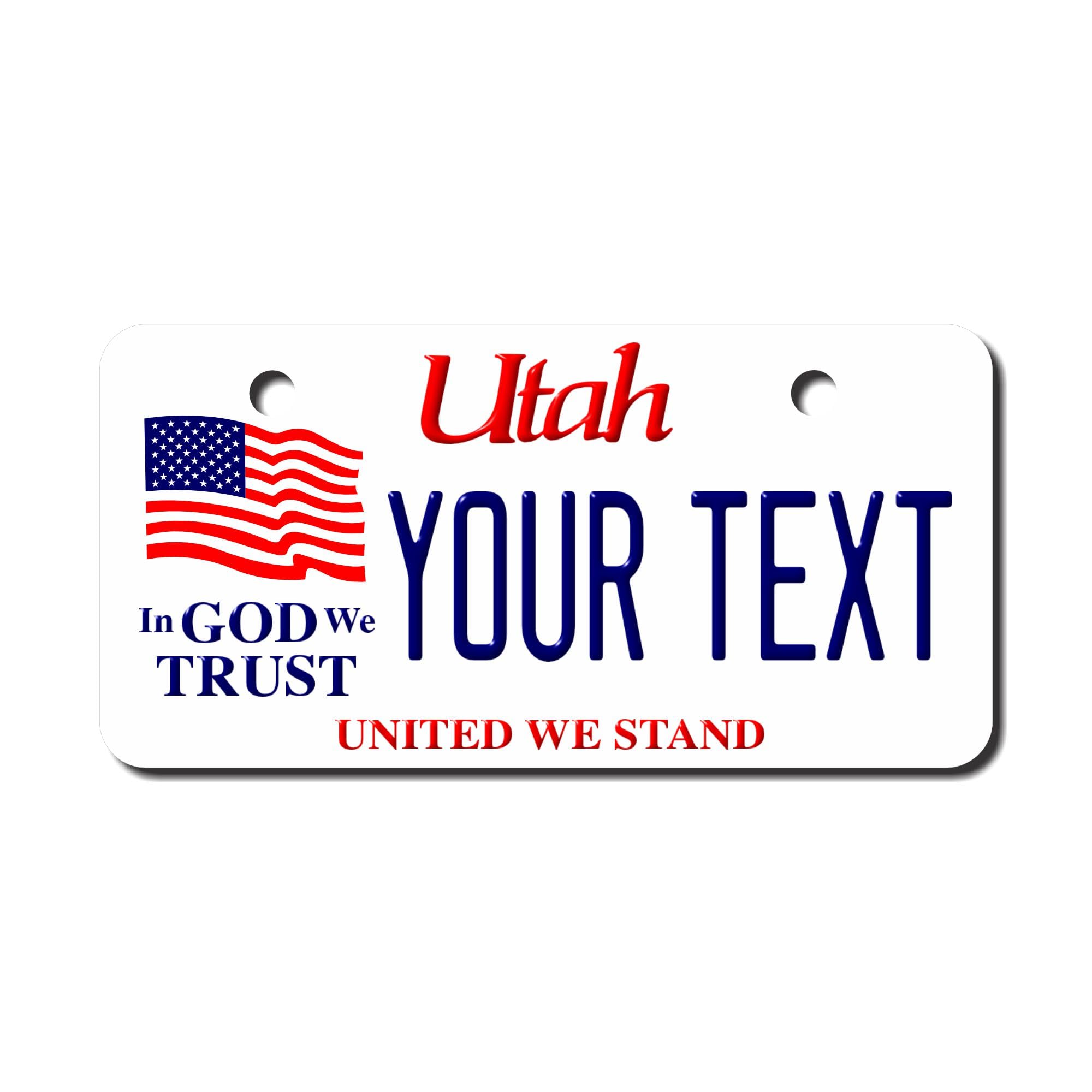 Teamlogo - Personalized Utah License Plate - Custom Aluminum Name, Text, Or Number Plate - Customized License Bike Accessories,