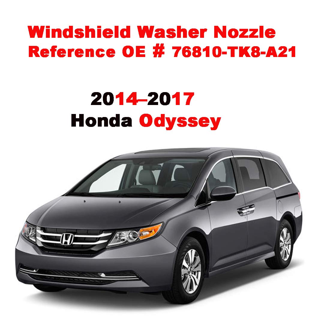 Zhparty Front Windshield Wiper Washer Jet Hood Nozzle Sprayer With 6 Pcs Connector Kit For Honda 09–15 Honda Pilot,14–17 Honda Odyssey–Replaces Oem # 76810-Sza-A01Za,76810-Tk8-A21