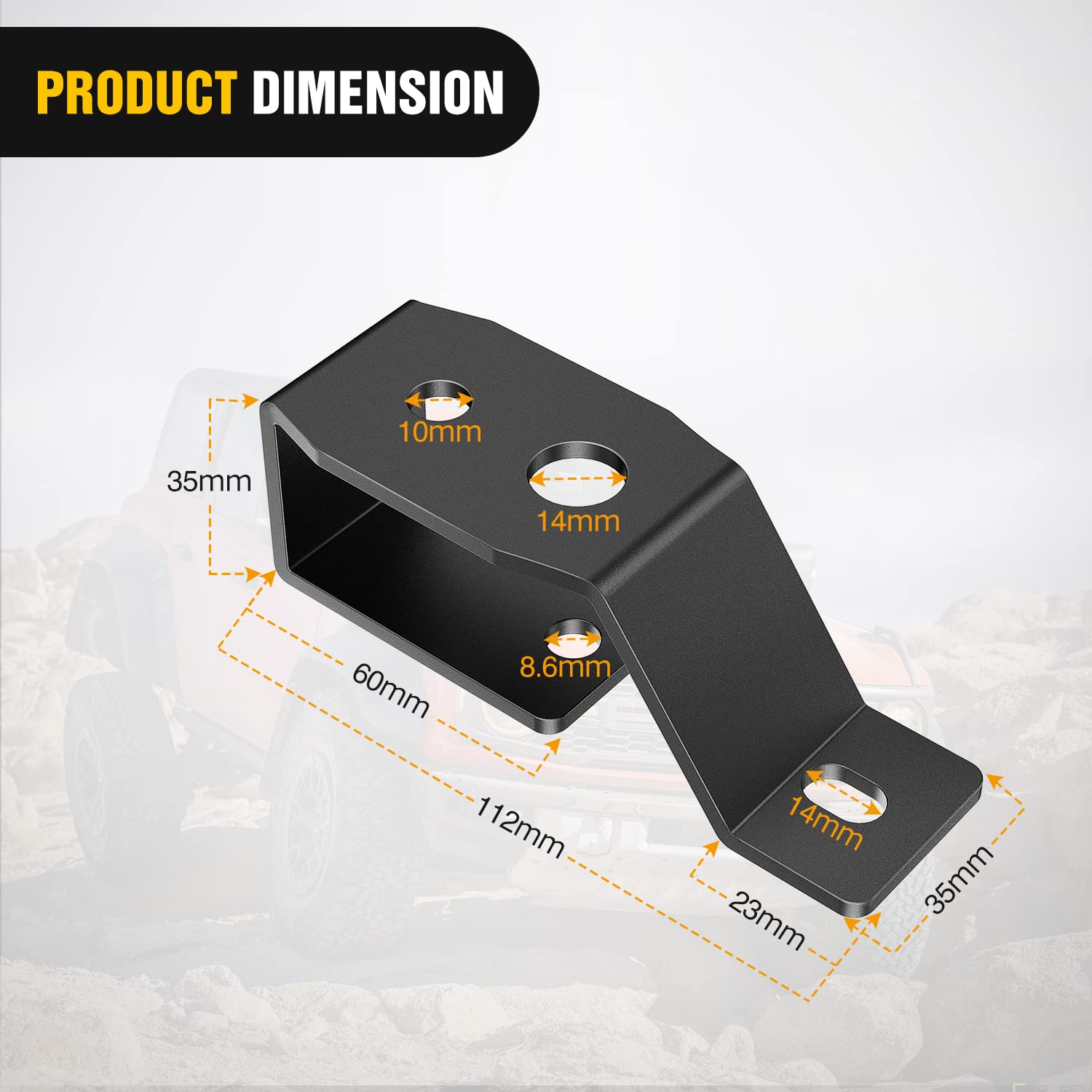 Nilight 2Pcs Lower Windshield Hinge Mounting Brackets A-Pillar Brackets For Offroad Led Fog Light Pods For 2021 2022 2023 2024 F