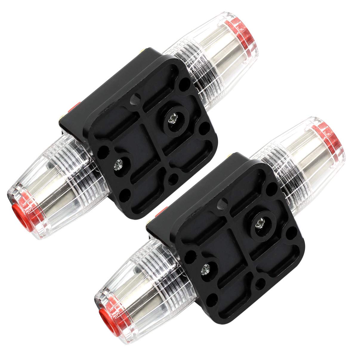 Zookoto 2 Pcs 12V-24V Dc Fuse Holder 20A 30A 40A 50A 60A 80A 100A 150A, Inline Circuit Breaker 60A With Reset Button For Auto Car Marine Boat Stereo Switch Audio Inverter System Protection