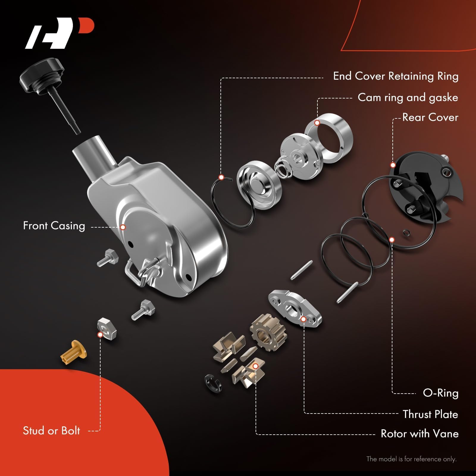 A-Premium Power Steering Pump, With Reservoir, Compatible With Chevrolet & Gmc - 1990-1995 - C1500, C1500 Suburban, C2500, C2500