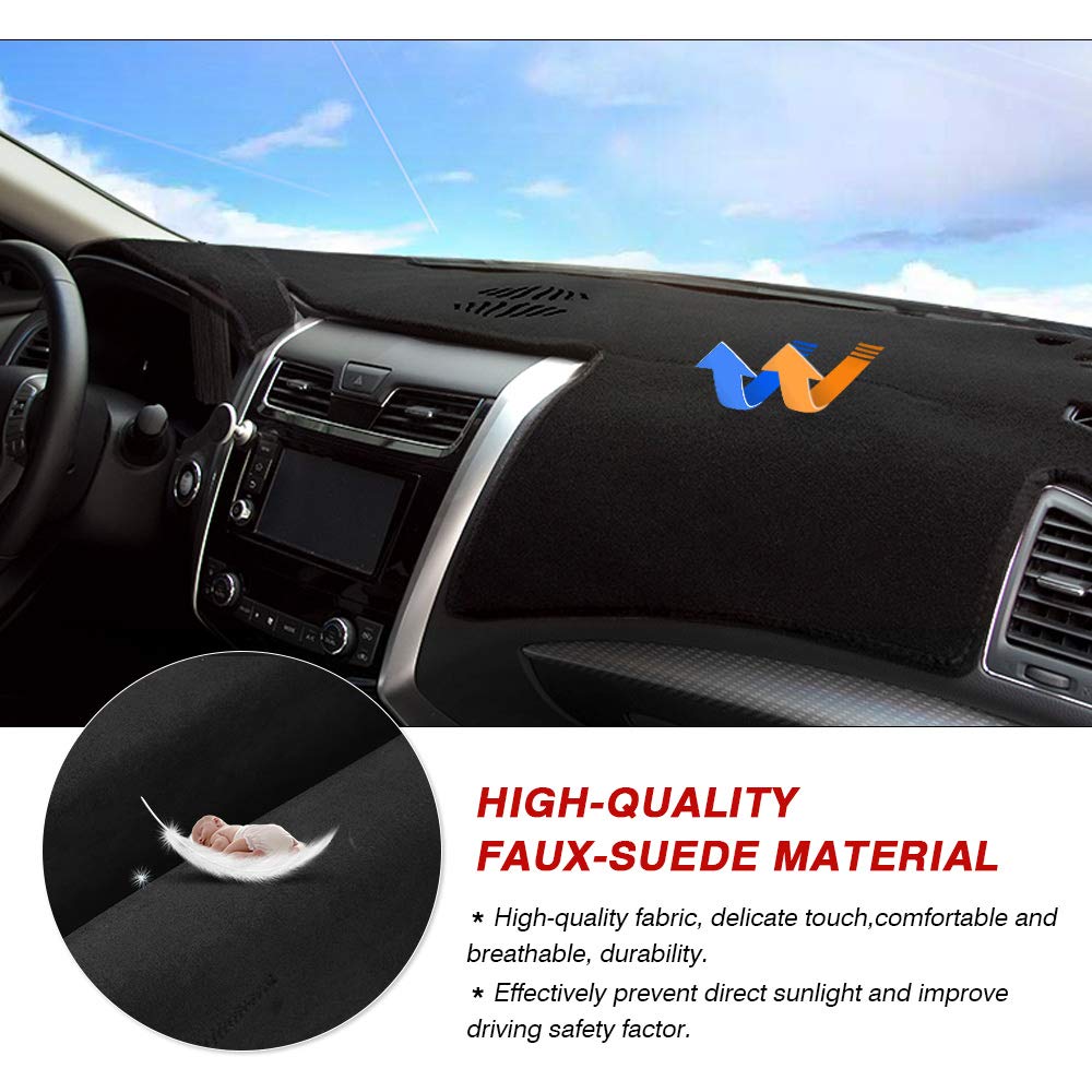 Autorder Dashboard Cover Mat For 2013-2018 Nissan Altima Accessories Dash Cover Flannel Dash Mat Sunshade Glare Uv Rays Protecto