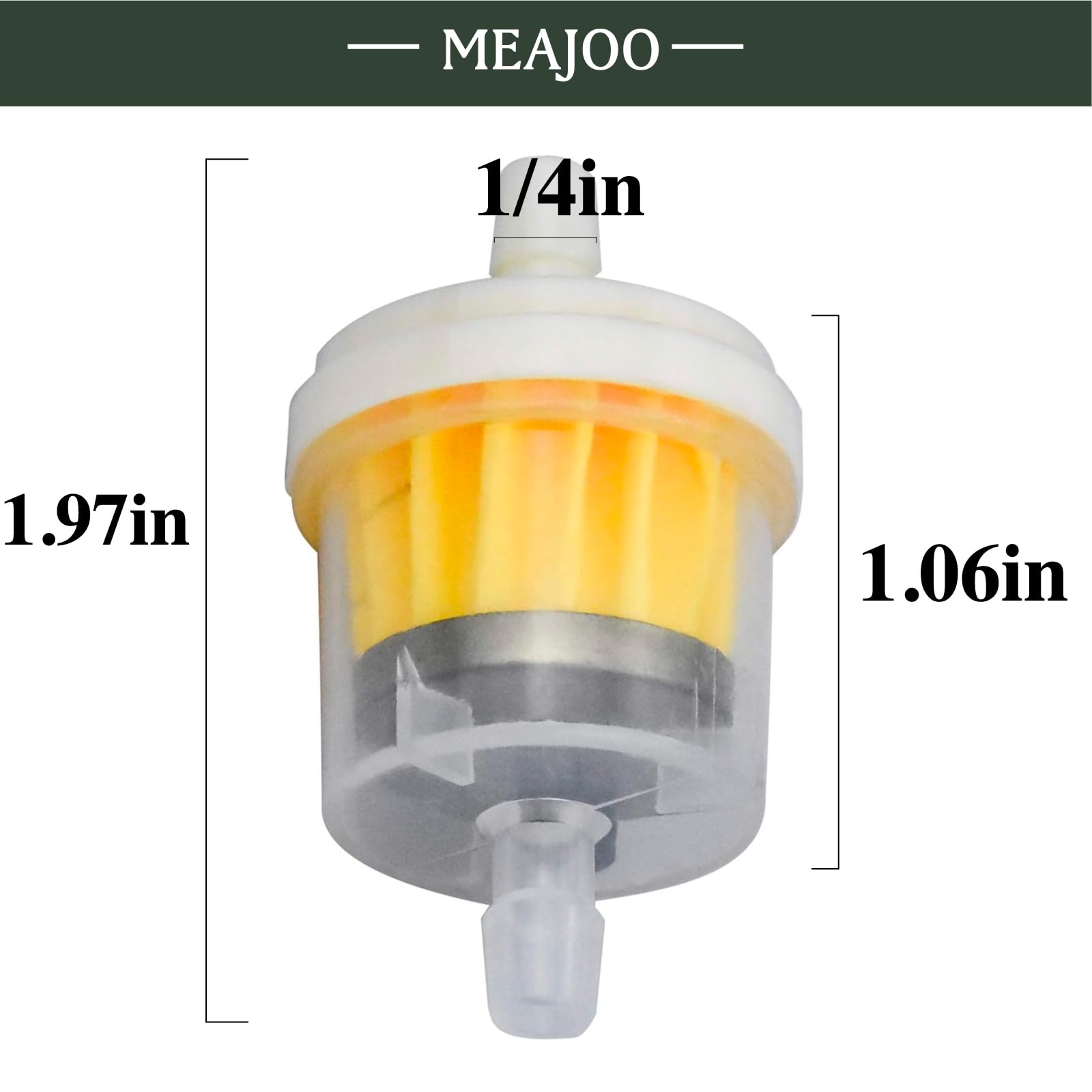 MEAJOO 10PCS 1/4'' 6mm-7mm Gas Inline Fuel Filter, with magnet, Fit for ATV Scooter Moped Go Kart Dirt Bikes Snowblower Motorcyc