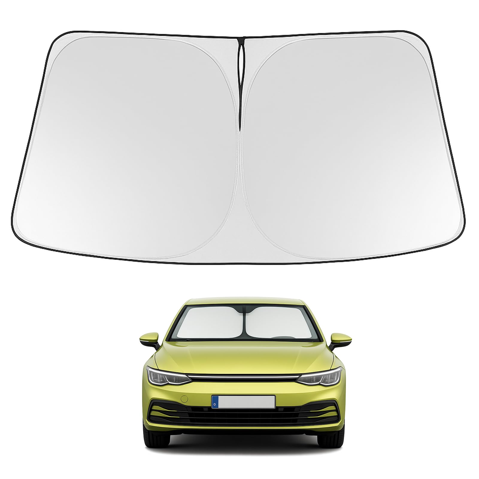 Proadsy 2025 Upgrade Windshield Sun Shade Custom Fit Volkswagen Vw Golf Mk8 2022-2025 4-Layer Foldable Front Sunshade Protector