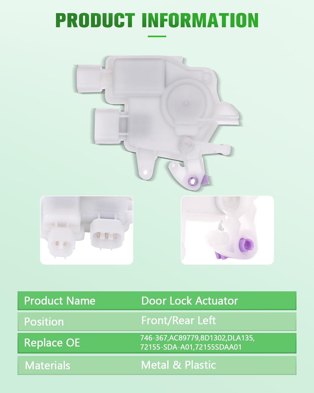 Scitoo Power Door Lock Actuators Front/Rear Left Door Latch Replacement Fits For Acura Tl 2004-2008 For Acura Tsx 2004-2008 For