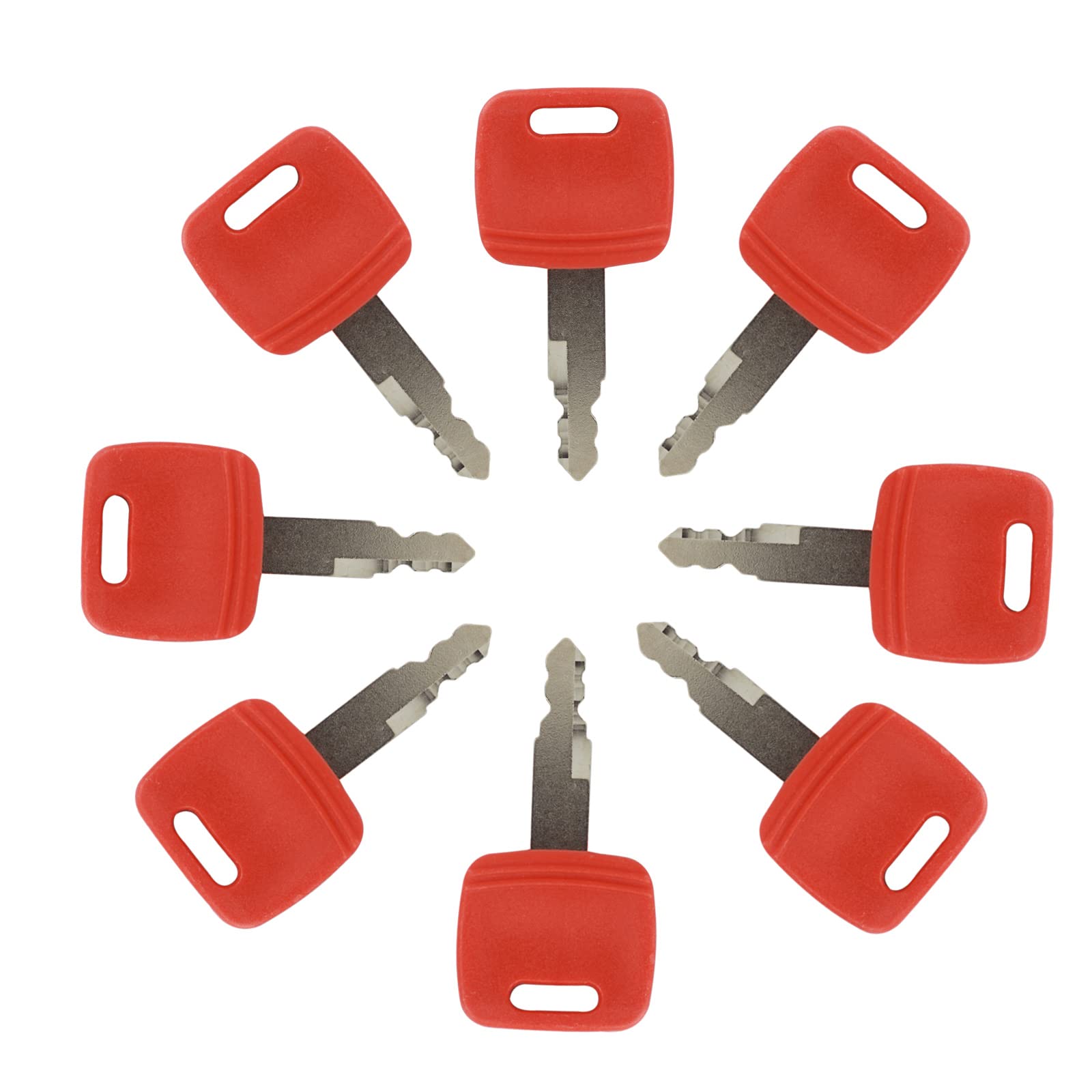 H800 8Pcs Ignition Keys Replacement For John Deere Hitachi Excavator Case Dozer Fiat New Holland At194969 At147803 4286465 Red