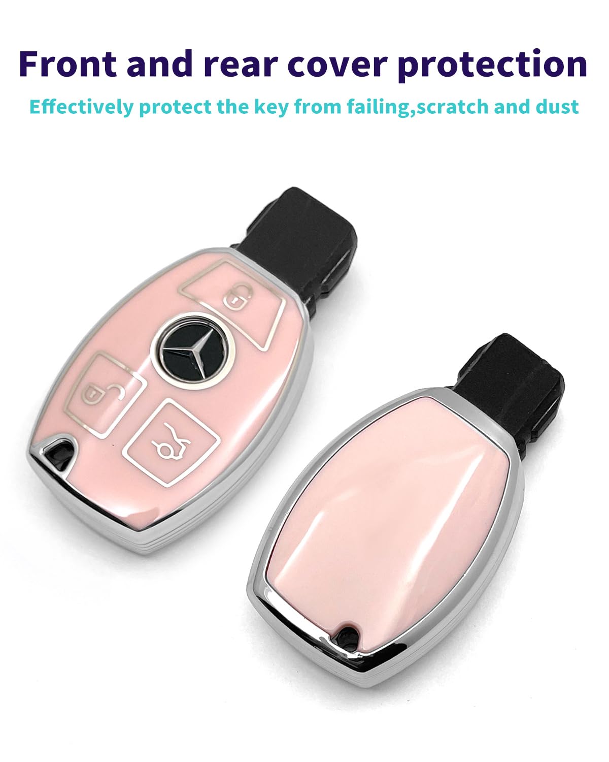 Haoyoumei Suitable For Mercedes Benz Keys.Advanced Soft Tpu Key Cover Is Compatible With Cls Clk Amg Clk Glc Gle Gls Ml Sl Slk A