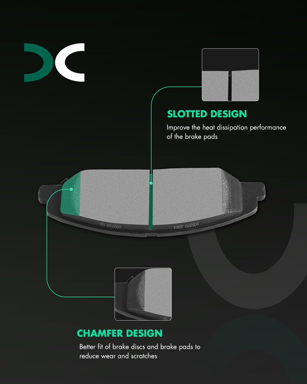 Scitoo D1332 Front Semi-Metal Brake Pads Sets Fit For Cadillac Cts 2008-2014,For Cadillac Sts 2009-2011