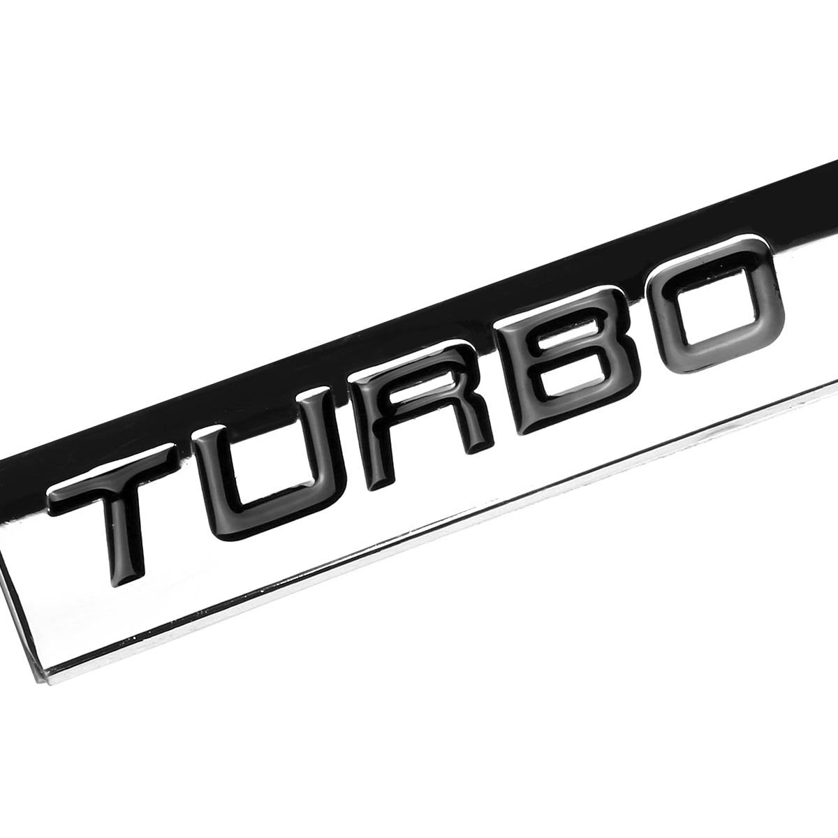 Auto Dynasty Chrome Finish Metal Emblem Turbo Diesel Badge, (Black Letter)