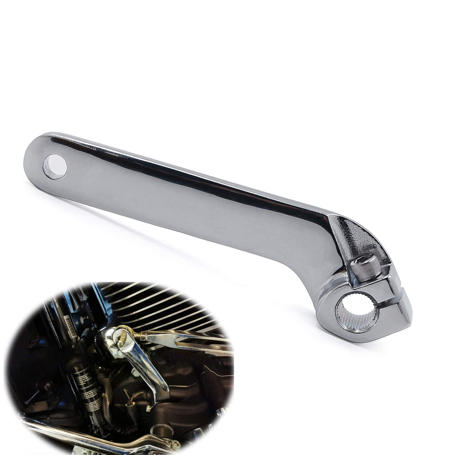 Xkmt- Adjustable Inner Shift Shifter Rod Lever Shaft Compatiable With Harley 1982-2018 Flt/Road Glide Fltrx 2015-2020 In Chrome 