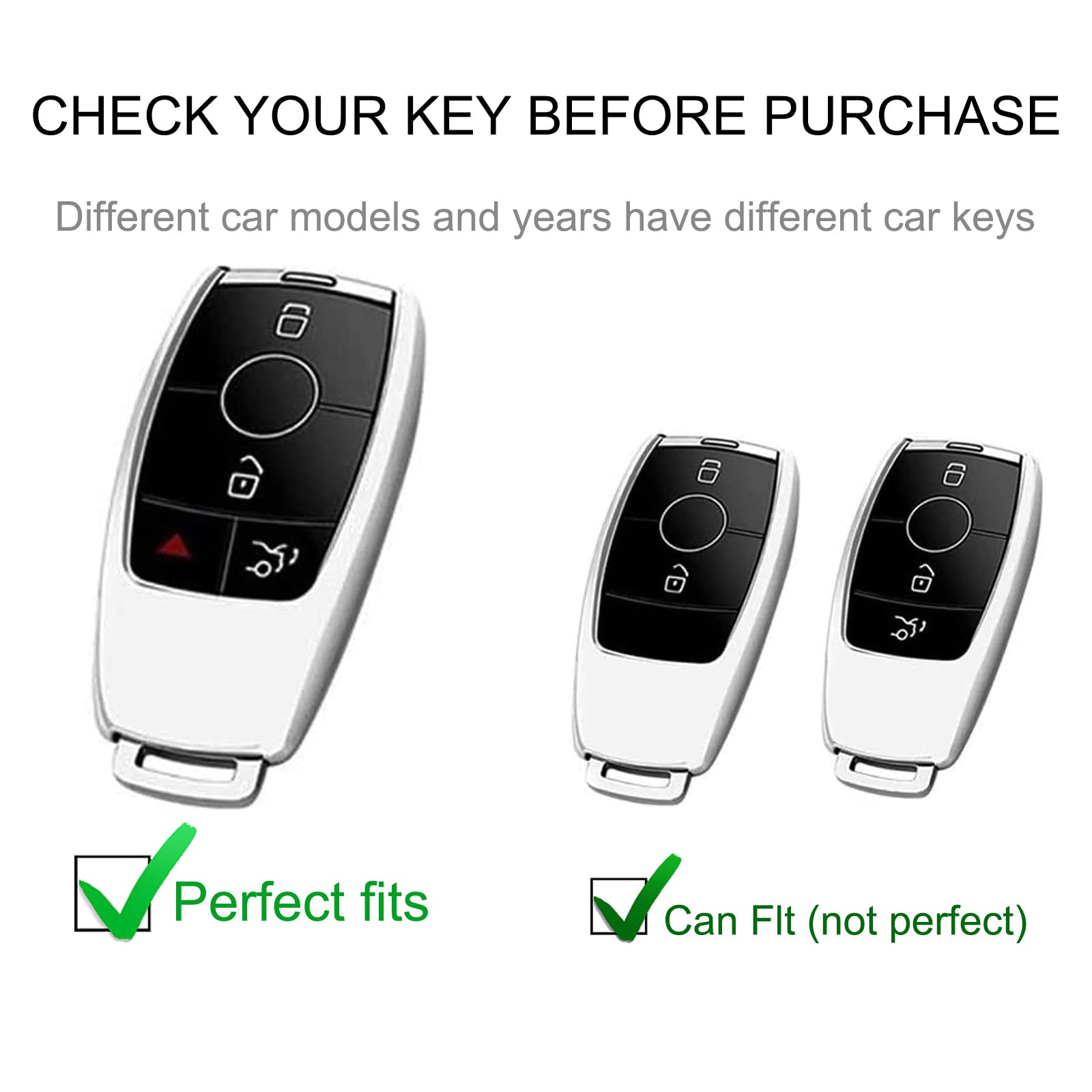 Cacarlike Key Fob Cover For Mercedes-Benz Mb 2017-2021 E/S-Class, 2019-2021 A/C/G-Class & Smart Key Protector