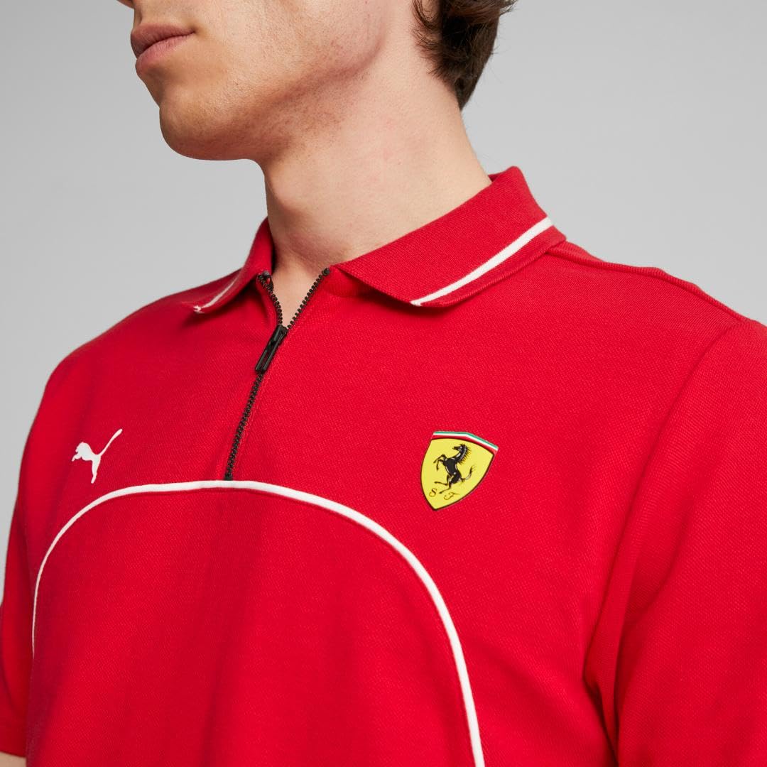 PUMA Men's Standard Ferrari Race Polo, Rosso Corsa AH23, Small