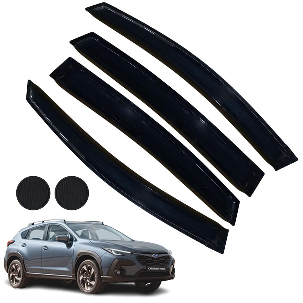 Rain Guards for 2018-2023 Crosstrek & 2017-2023 Impreza Hatchback, Tape-on Side Window Deflectors for Subaru, Window Visors for 